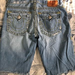 True Religion Distressed Jean Shorts